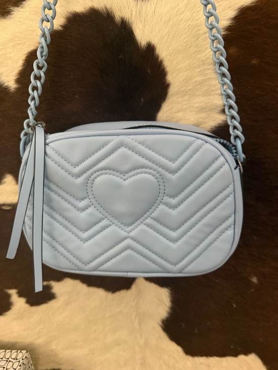 Gucci Light Blue GG Chevron Crossbody Bag - Picture 2 of 10